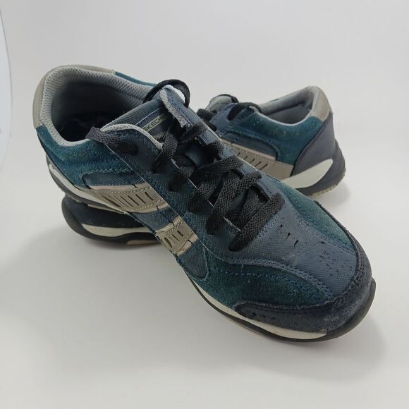 Skechers Larson Men's Suede Classic Fit Shoe. Blue/Gray. Size 7 - Picture 14 of 14